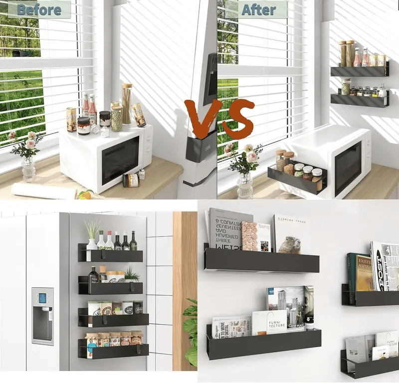 🔥Last Day 49% OFF🧲Punch-free Magnetic Storage Rack Organize —— Space-saving Kitchen Organizer🌟