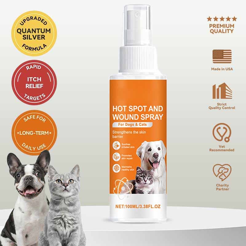 Itch Relief Spray –Vet Recommended Skin Soothing Quantum Silver Spray for Dogs & Cats