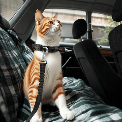 2-Pack Pet Dog & Cat Seat Belts for Cars, Adjustable Safety Leash/Harness Compatible with Vehicle Headrests