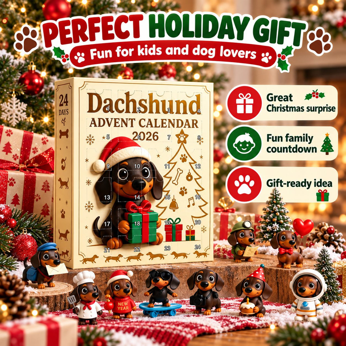 🐶🎄 Dachshund Advent Calendar — Unbox a Cute Pup Surprise Every Day Till Christmas!