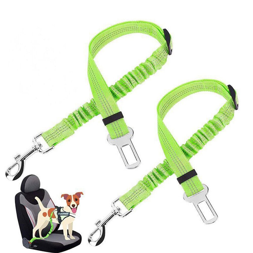 2-Pack Pet Dog & Cat Seat Belts for Cars, Adjustable Safety Leash/Harness Compatible with Vehicle Headrests