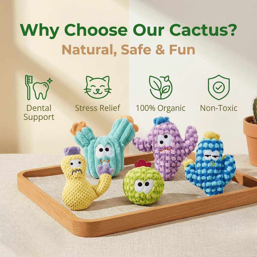 🎁Last Day Promotion 49% OFF🔥5pcHandmade Soft Cactus Kitten Chew Toys with Natural Catnip
