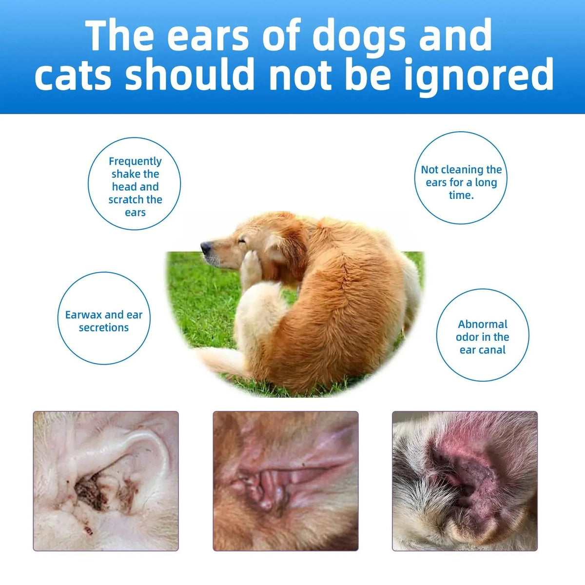 Gentle Pet Ear Wash | Odor-Free Cleaning for Dogs & Cats