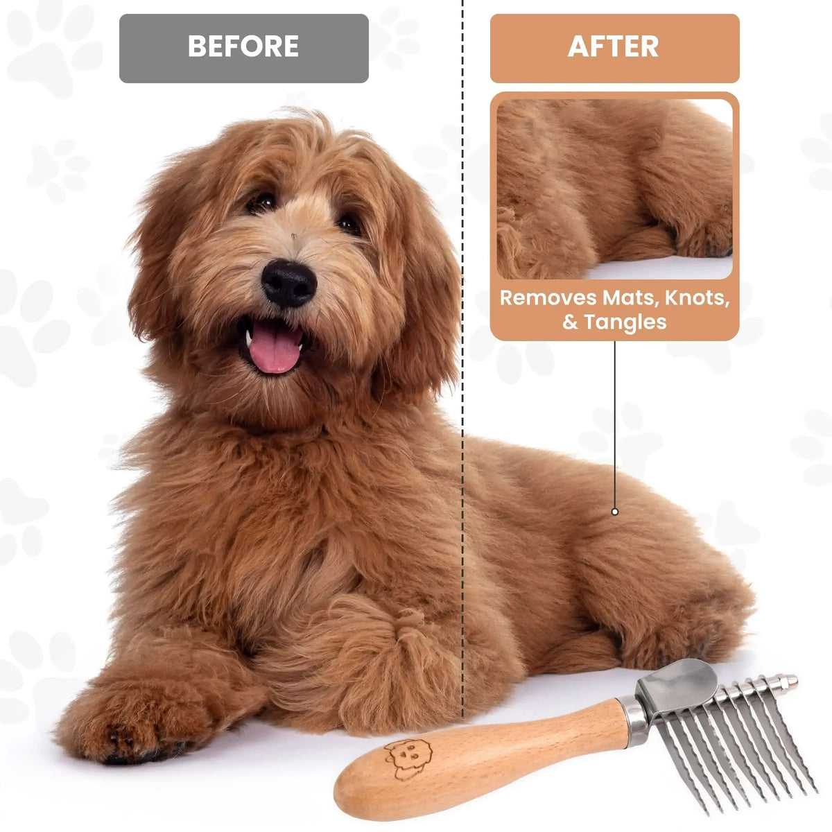 🌹Dog Dematting Brush & Undercoat Rake – Say Goodbye to Tangles, Hello to Smooth Fur! ✨