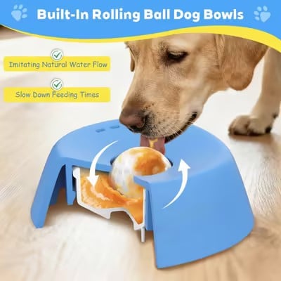 🐶Multi-Purpose slow Feeder Dog Bowls - Keep Calm & Play On 🧩 | Fun Slow-Feeder Ball to Reduce Anxiety & Boost Energy! ✨