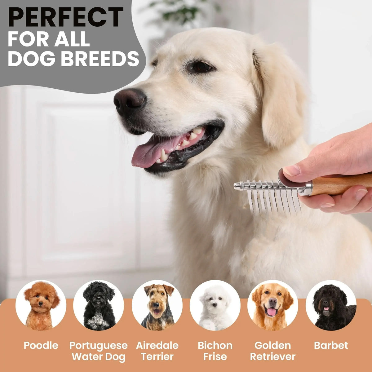 🌹Dog Dematting Brush & Undercoat Rake – Say Goodbye to Tangles, Hello to Smooth Fur! ✨