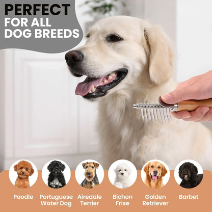 🌹Dog Dematting Brush & Undercoat Rake – Say Goodbye to Tangles, Hello to Smooth Fur! ✨